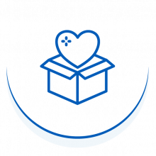 Regalo solidario icono